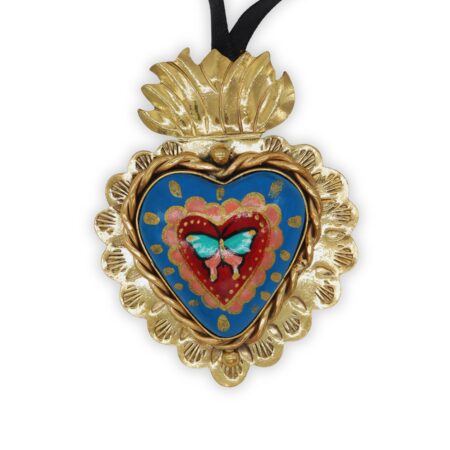 Gargantilla Corazón Sagrado Monarca Azul