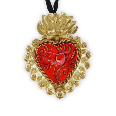Gargantilla Corazón Sagrado Grecas Rojo