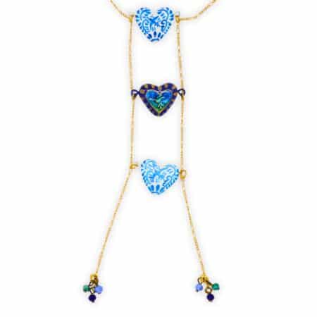 Collar 3 Corazones Colibrí Talavera