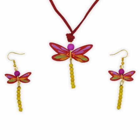 Set Libélula Naranja/Rojo